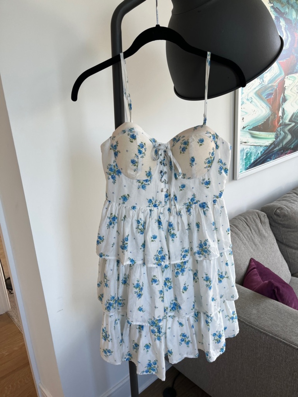 NWT Urban Daizy Blue Floral Corset Style Sundress (Small)